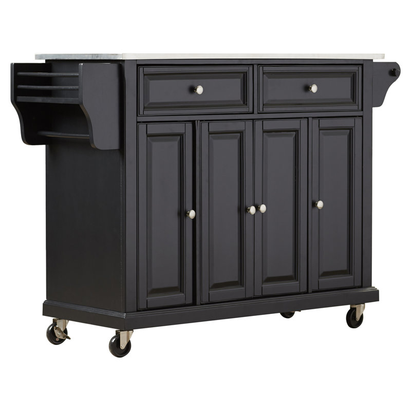 Haslingden Kitchen Island, Black/Brushed Nickel