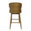 Tabouret de bar de style Mid-Century moderne avec assise rembourrée et structure en bois d'hévéa durable, parfait pour des sièges élégants et confortables