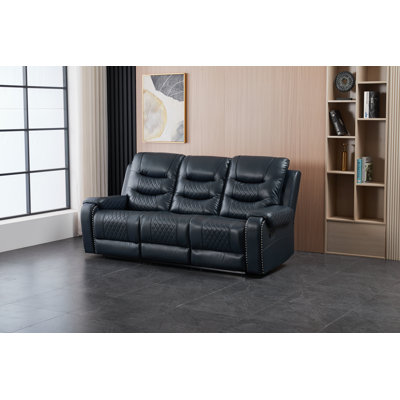 Power Leather Motion Recliner Sofa Set , Leather Sectional Sofa Set, Modern Power Reclining Sets With Cup Holders/Storage For Living Room/Bedroom/Office