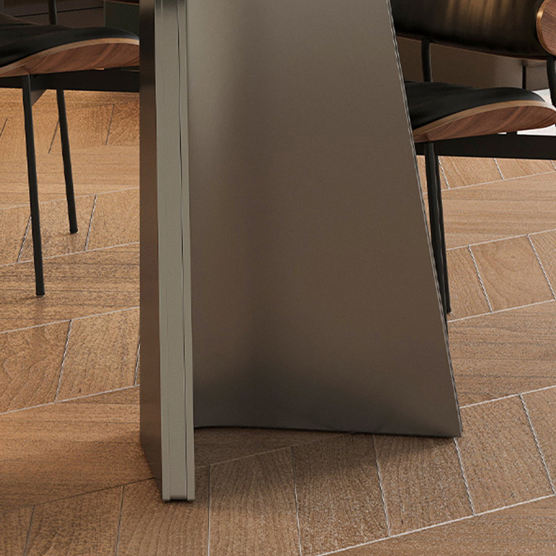 Pure white Rock Slab Tabletop Rectangular Table, 29.52"H x 70.86"L x 35.43"W