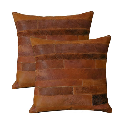 2-PACKS TORINO MADRID PILLOW 18" X 18" - BROWN
