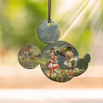 «Mickey et Minnie dans les Alpes», reproduction d'accrochage en acrylique