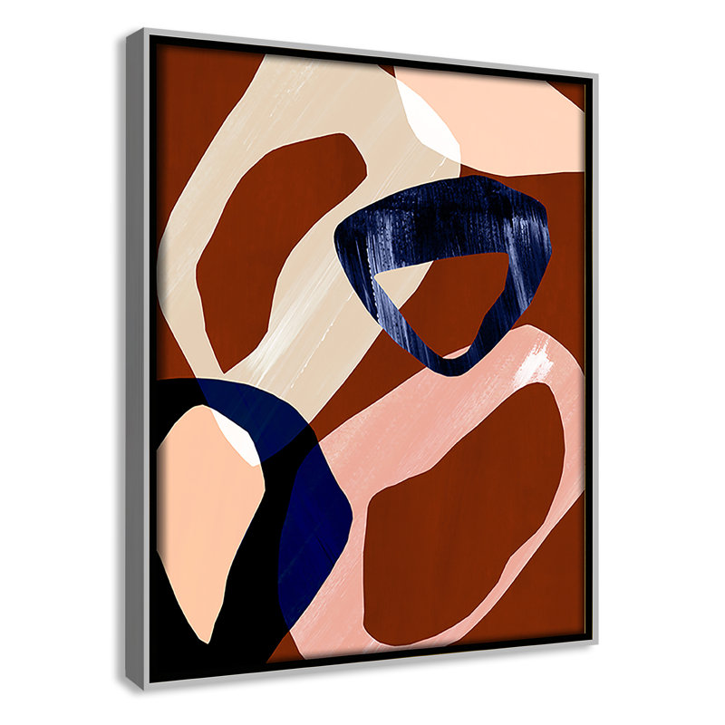 Loop I Print par Violets Print House, Framed Canvas, Flottant argent, L 9,5 po x H 11,5 po