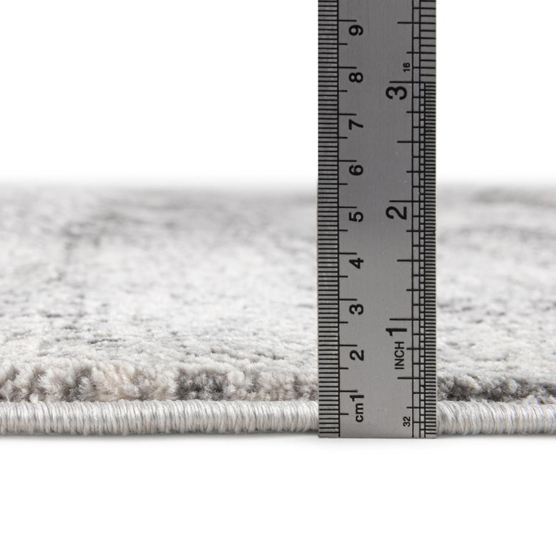 Tapis gris / blanc Kater, Rectangulaire 7 pi x 10 pi