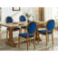 Chaises de salle à manger confortables avec mousse haute densité, chaises en velours bleu, pieds en bois massif,