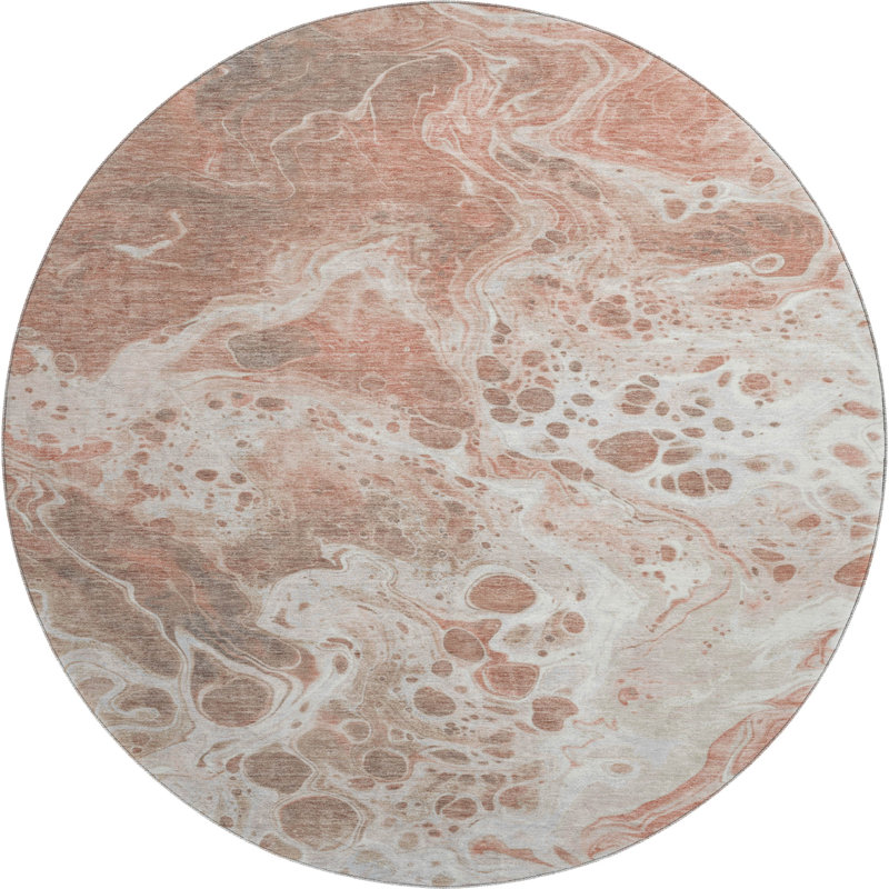 Premium Machine Washable Varroville AMF1705 Abstract Rug, Round 8'