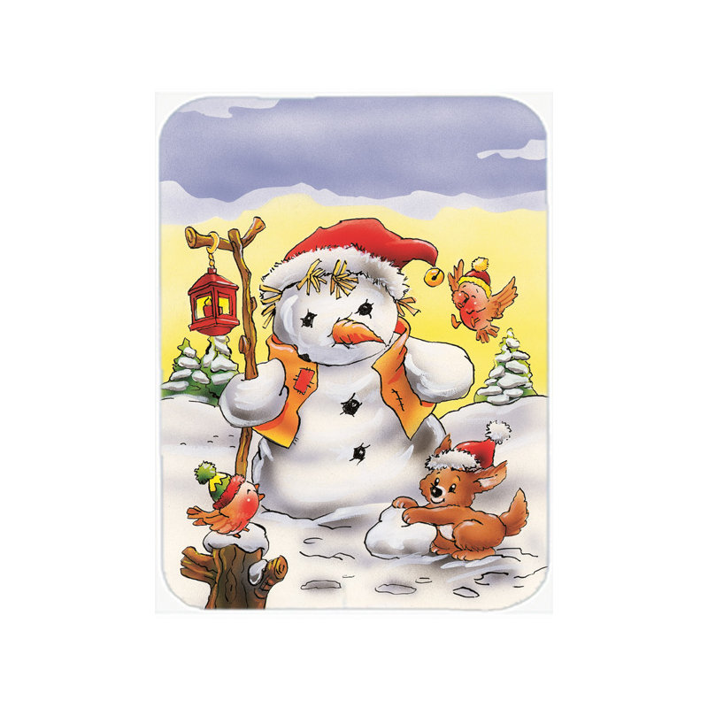 Planche à découper en verre bonhomme de neige épouvantail caroline