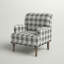 Fauteuil rembourré de 28,7 po de largeur avec pieds en bois massif et garniture cloutée Ariana-1830636485