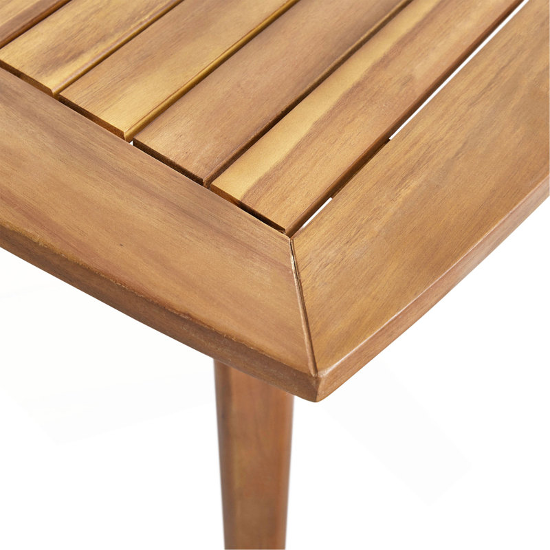 Indoor Square Acacia Wood Dining Table, Teak, Brown