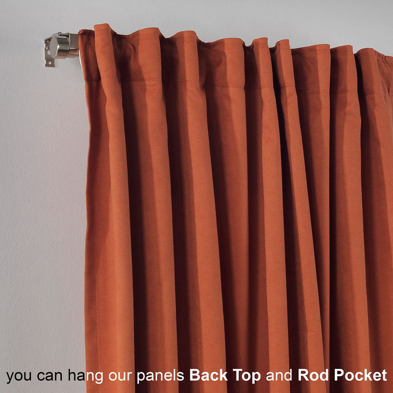Lined Blackout Extra Long & Extra Wide Custom Made Decorative Single Panel, 100" W x 144" L, Burnt Orange