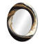 Persijs, cercle noir et or V - grand miroir à spirales abstraites, décor de miroir mural unique et moderne, impression d'art en métal-633766472-633766471