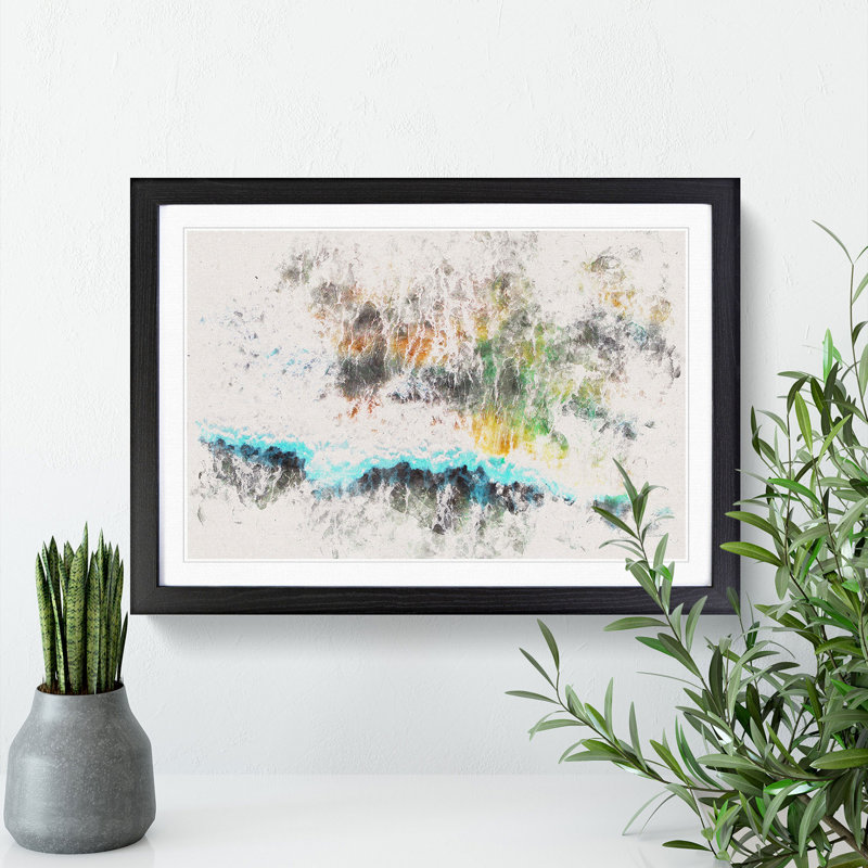 Heartbeat of the Pacific Ocean - Picture Frame Painting Print, 62cm H x 87cm W x 2cm D, Black Framed