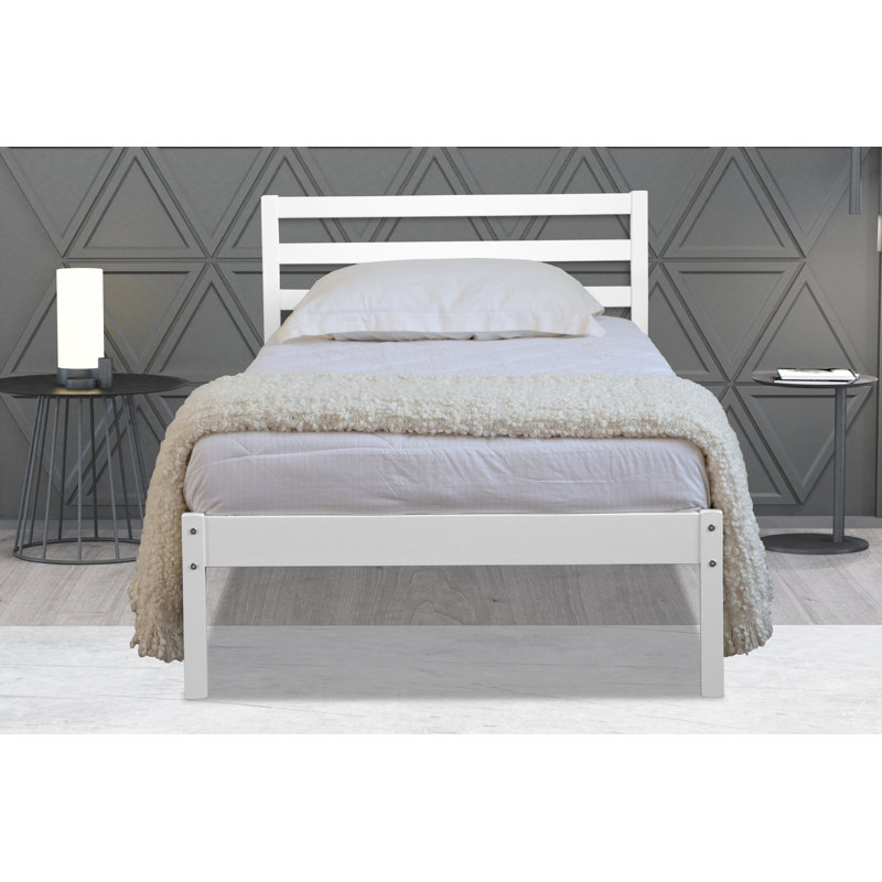 Alyene Solid Wood Bed, Single (3'), White