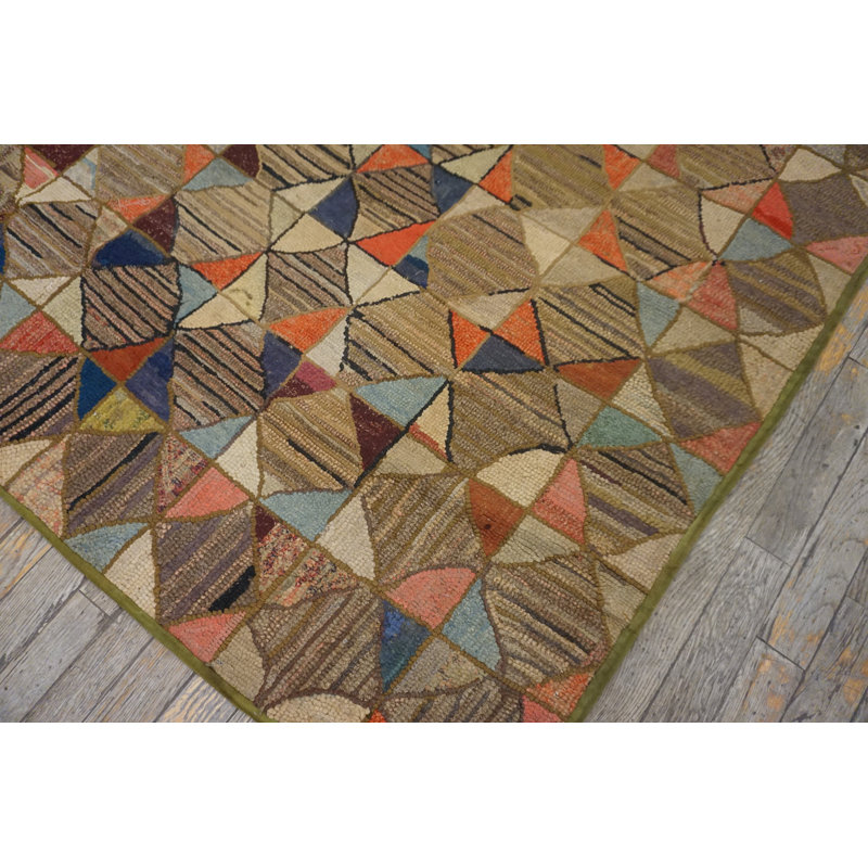 Antique American Hooked Rug American Multicolor 1900s