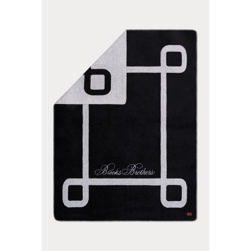 Geo Border Cotton Blend Throw