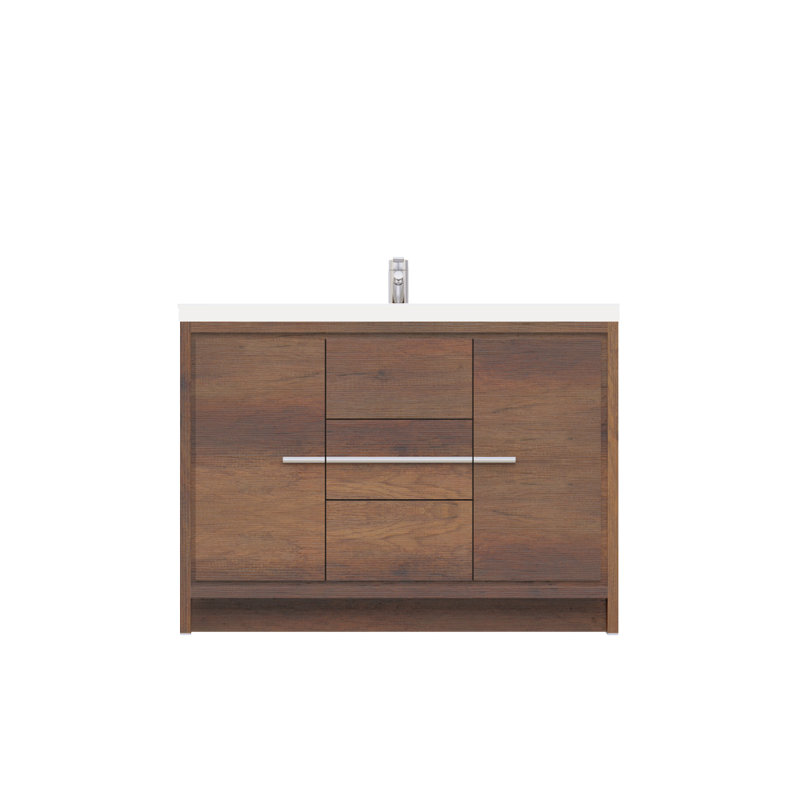 Meuble-lavabo simple 48 po Feike, Brun