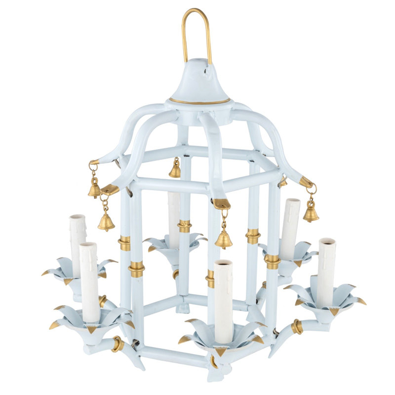 4 - Light Chandelier, Pale Blue