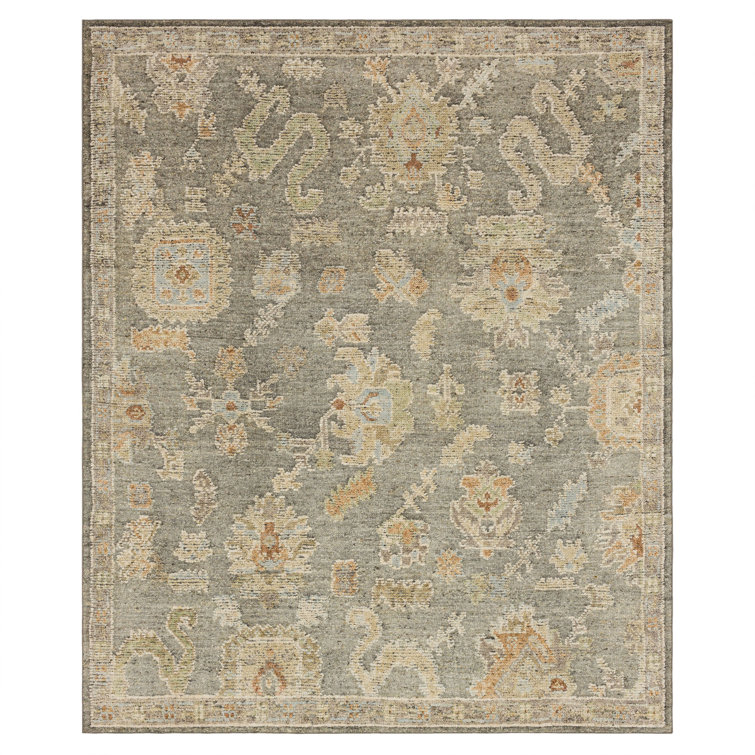 Coventry Wool Ornamental Area Rug in Grey