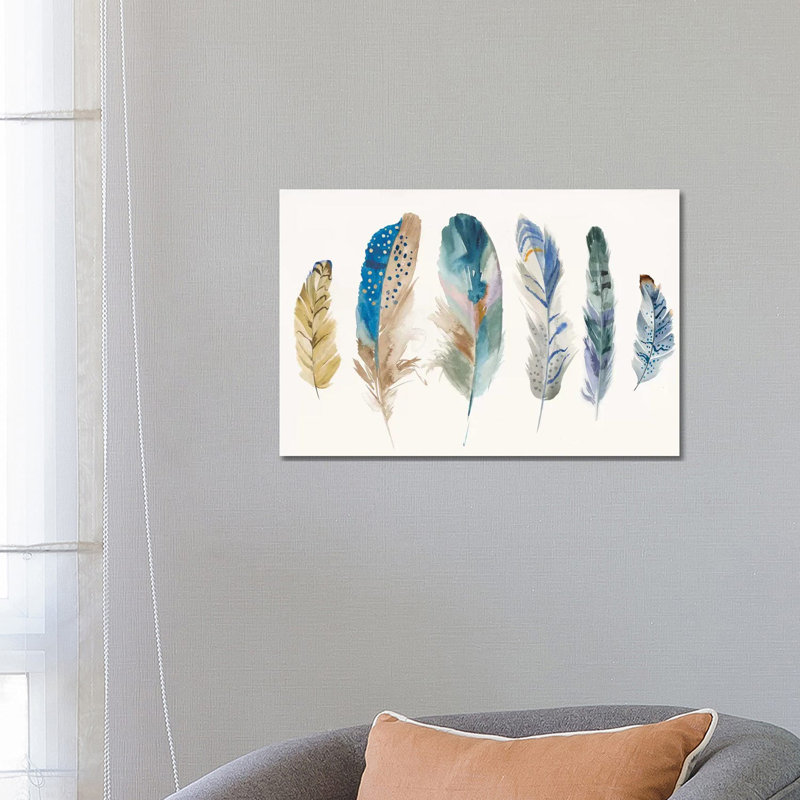 Feather Weather I by PI Galerie - Wrapped Canvas Gallery-Wrapped Canvas Giclée, 66.04 cm H x 45.72 cm W x 1.91 cm D