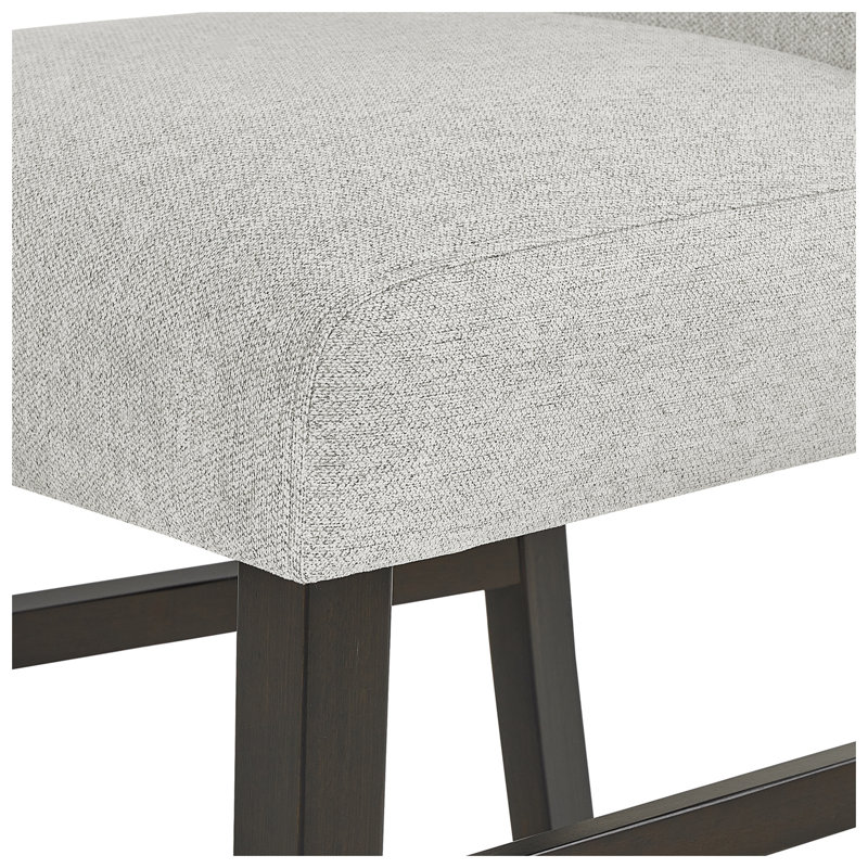 Ensemble de salle à manger à hauteur de comptoir 5 pièces Cavira avec table en faux marbre et chaises rembourrées, gris