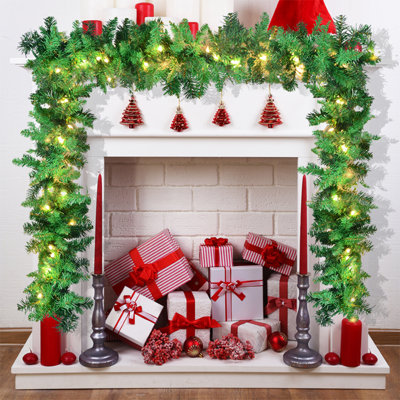 Guirlande de Noël 9 pi avec 50 lumières chaudes