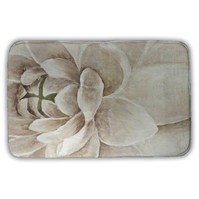 Delicate chrysanthemum Bath Mat with Non-Slip Backing - Quick Dry Memory Foam Bathroom Rug - Absorbent - Modern Plush Spa-Style - Machine Washable