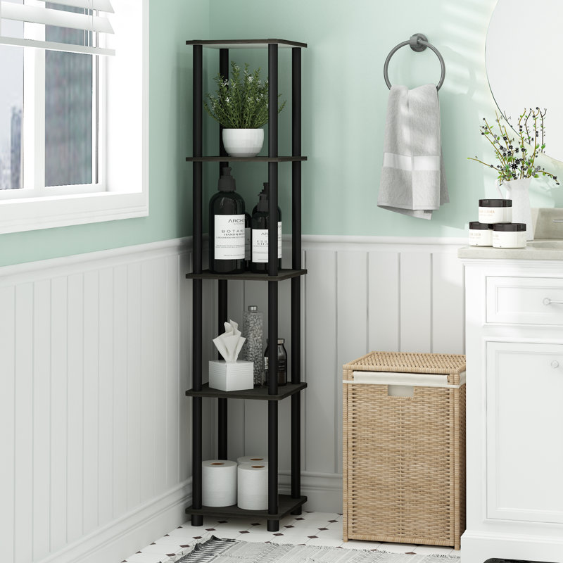 Mandrin 5 Tier Shelving Bookcase, Espresso/Black