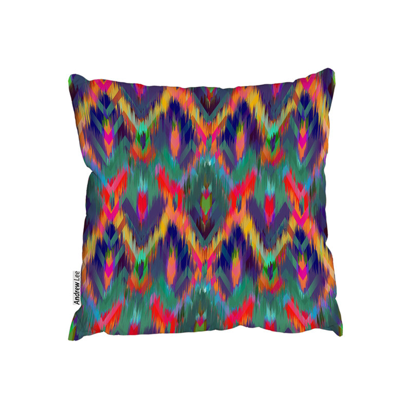 Indoor / Outdoor Ikat Square Throw Cushion, 60cm H x 60cm W
