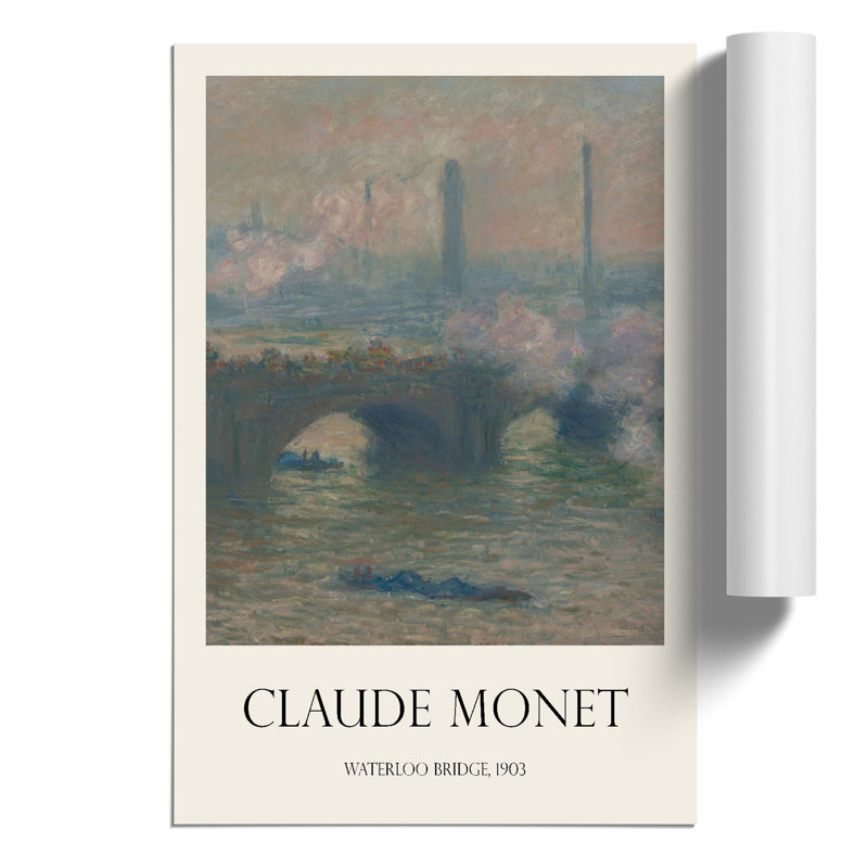Waterloo Bridge In London Vol.3 by Claude Monet - No Frame Painting, 30cm H x 21cm W x 0.1cm D