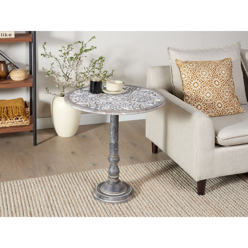 Nazareth Solid Wood Pedestal End Table