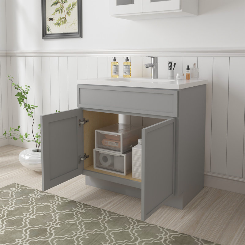 39'' Single Bathroom Vanity Base Only, Gray
