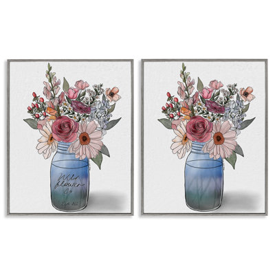 Ensemble de 2 giclées encadrées Farmers Market Vases, design par Alisha Kiara Design