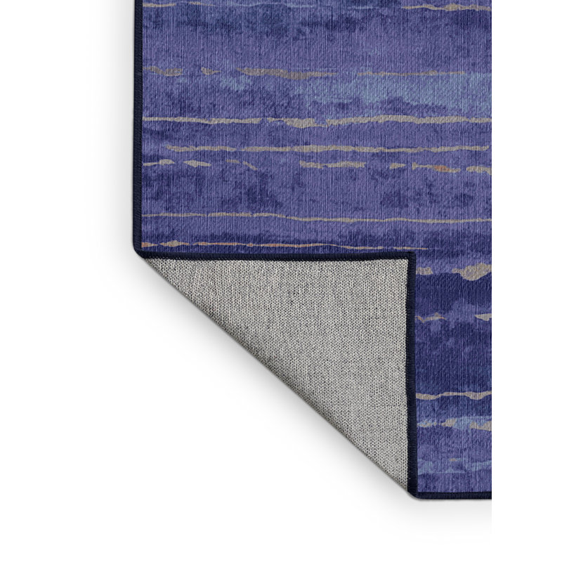 Machine Washable Purple Area Rug, Rectangle 6' x 9'