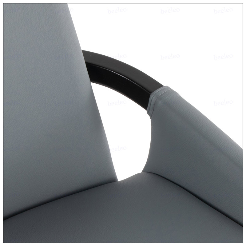 Chaise en bambou noir et similicuir gris