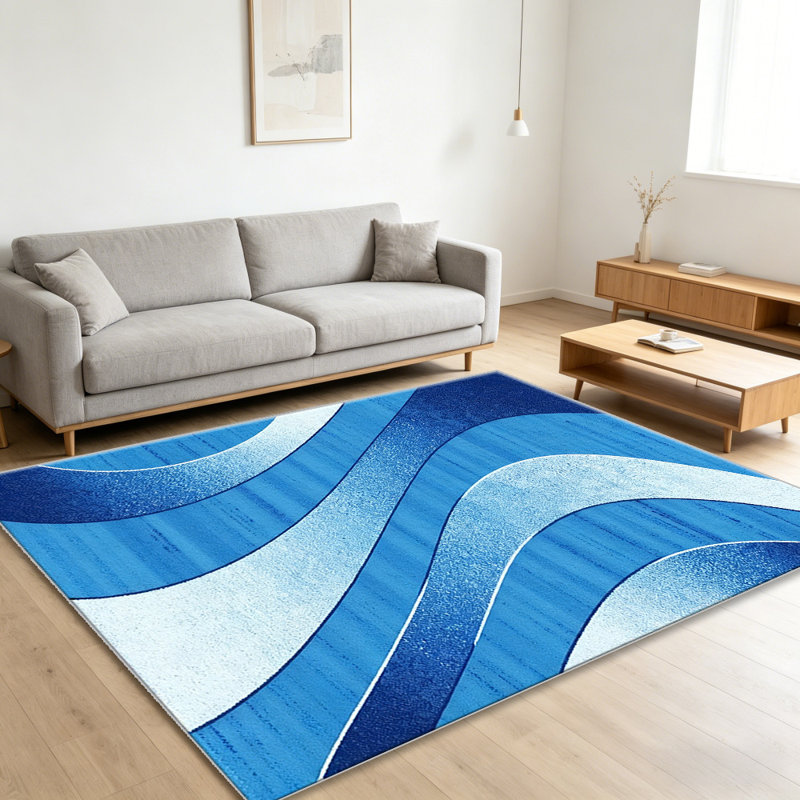 Abstract Swirl Blue Light Blue carpet-easy to clean, machine-washable, soft and comfortable; suitable for door mats, kitchens, living rooms, bedrooms, corridors, and laundry areas. Easy to clean, durable carpet for home decoration.