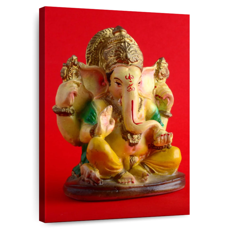 Ganesha sur rouge, H 24 po x l 16 po