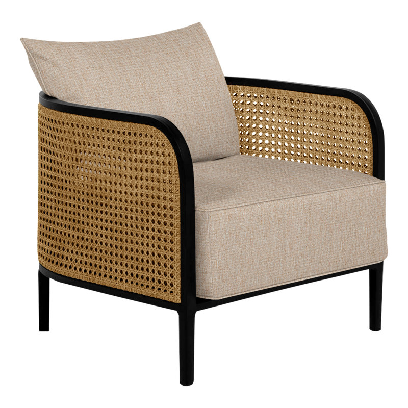 Méridienne Havana - Craie / Canne naturelle, Welt/Standard fill, Chalk/Natural Cane, Linen Snow