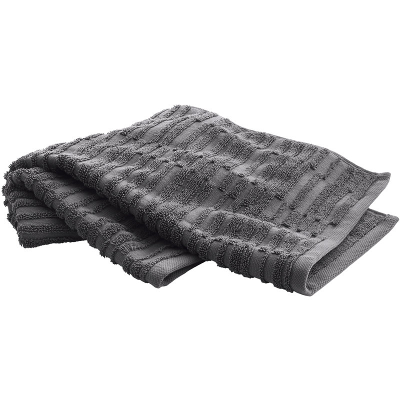 Bath Linens Hand Towel with Tatami Weave, Thunder Gray