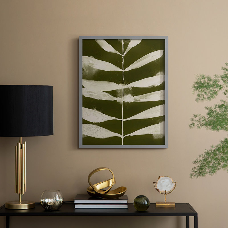 «Organic Bloom VI», reproduction encadrée - bois massif, Gris, H 15 po x l 12 po