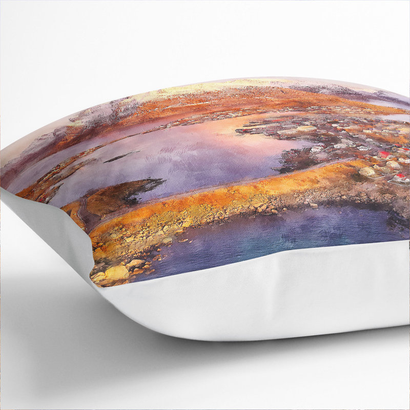 Reine in Norway Scatter Cushion Pillow, 40cm H x 40cm W x 15cm D, White