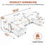 Canapé modulaire, ensemble confortable en U en forme de nuage, 2 coussins d'accoudoirs, canapé modulaire convertible, salon, appartement, chenille (2 repose-pieds mobiles)-804285639
