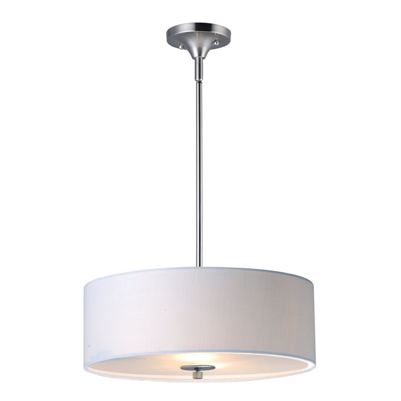 Lembrick Fabric Semi Flush Mount, Satin Nickel
