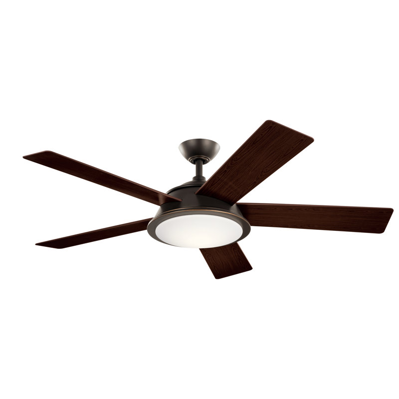Ventilateur de plafond DEL standard à 5 pales de 56 po avec ensemble d'éclairage Verdi inclus