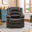 Fauteuil inclinable manuel moderne en cuir végétalien souple de 38 po de largeur-772799309