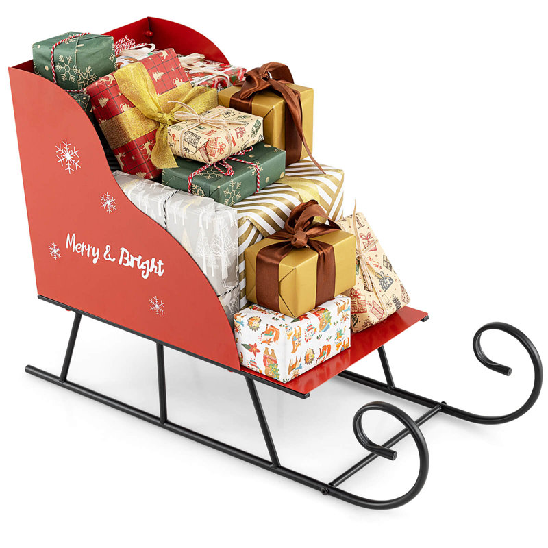 Chariot de traîneau de Noël en métal