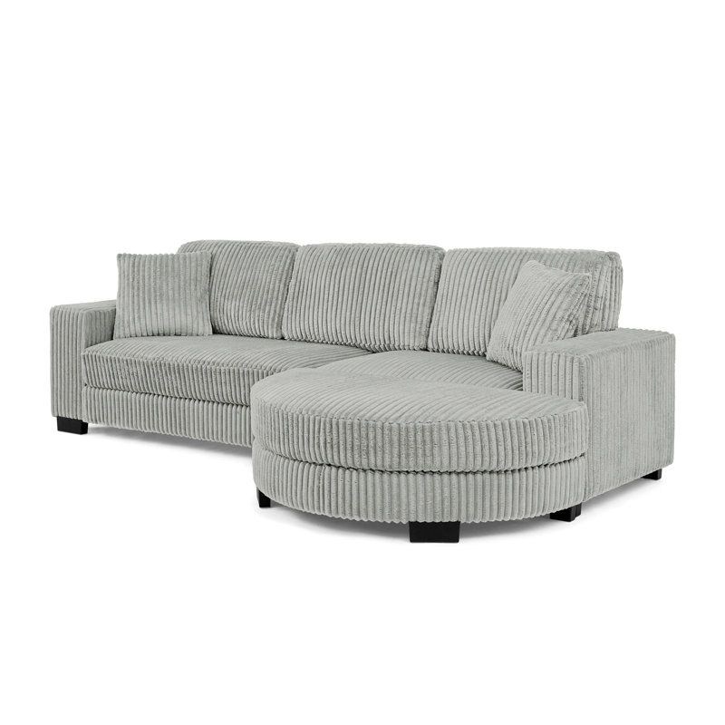 Canapé modulaire rembourré, canapé modulaire en L, Gris