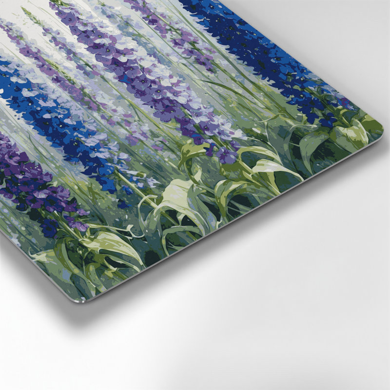 Art mural en métal Botanical Delphinium, H 32 po x l 32 po