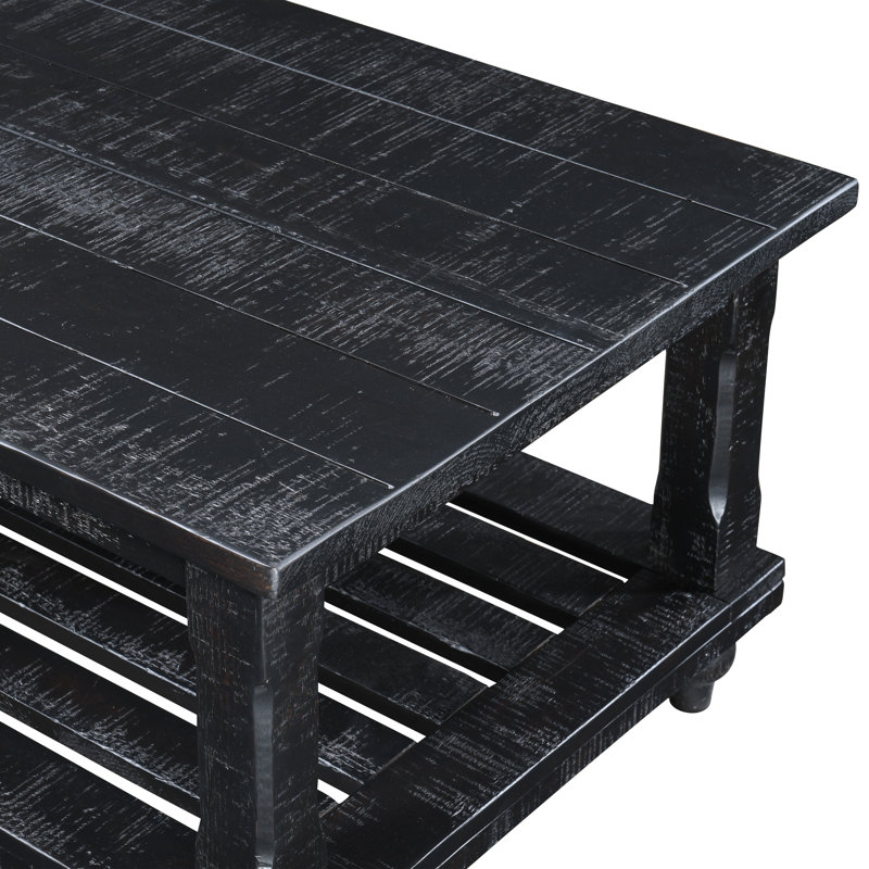 Ensemble de tables d'appoint en bois 3 pièces Cade, Black