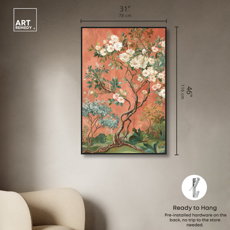 «Gnarled Serenity II», reproduction d'art sur toile encadrée par Art Remedy, cadre noir, 30 x 45, 46"H x 31"W, Black Frame