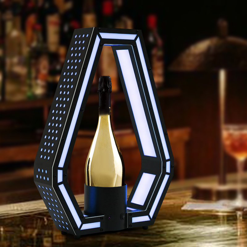 Liquor Bottle Display Shelf Glowing LED Wine Bottle Display With Remote Control
